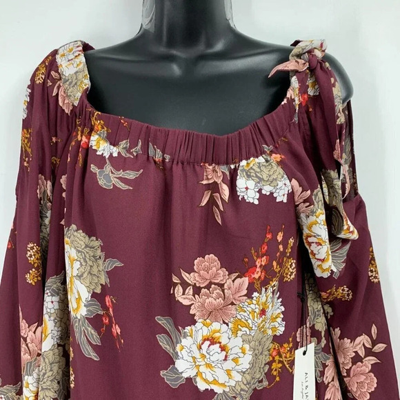 Ali & Jay Women's Jade‎ Slit Shoulder Long Sleeve Floral Mini Dress Size M NWT - Picture 4 of 15